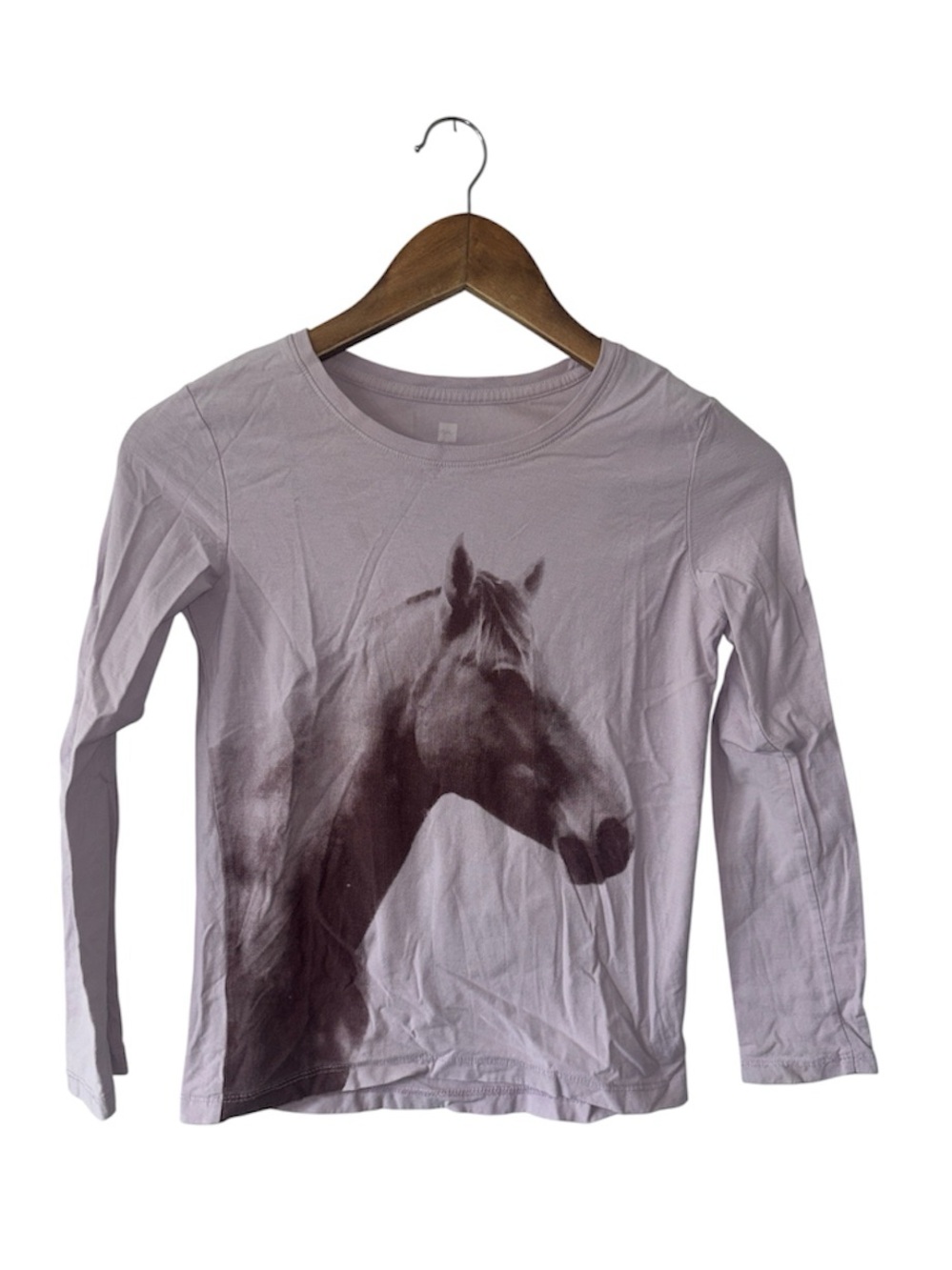 Tea Collection Purple Horse Long Sleeve Tee Shirt T-Shirt Rodeo Cotton Girl 8-10